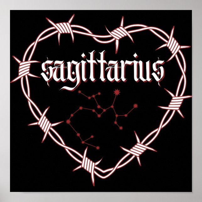 Sagittarius Constellation Gothic Dark Celestial Poster (Front)