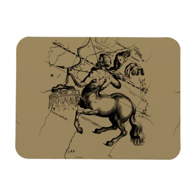 Sagittarius Constellation Hevelius 1690 Engraving Magnet (Horizontal)