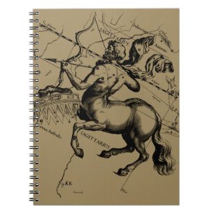 Sagittarius Constellation Hevelius 1690 Engraving Notebook