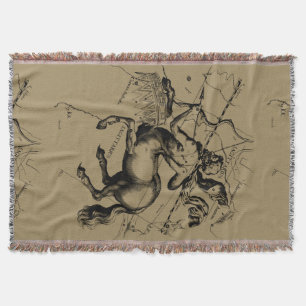 Sagittarius Constellation Hevelius 1690 Engraving Throw Blanket