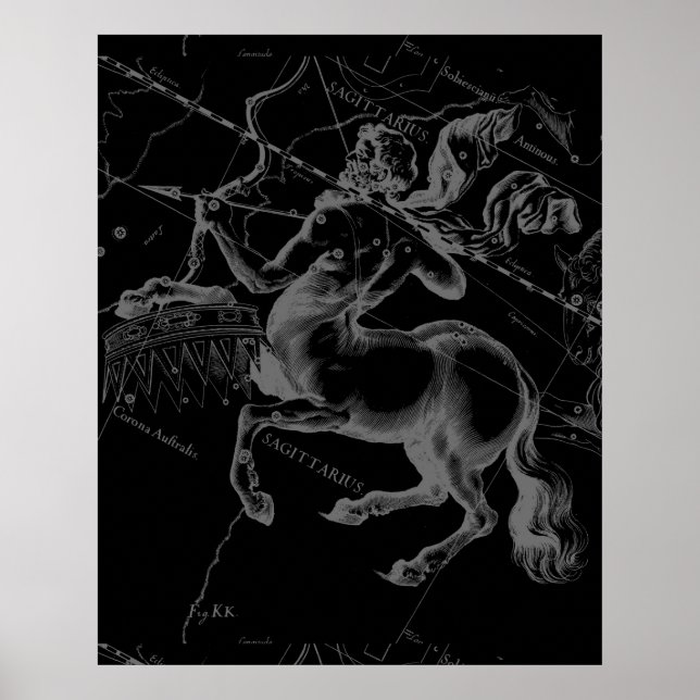 Sagittarius Constellation Hevelius circa 1690 Poster (Front)