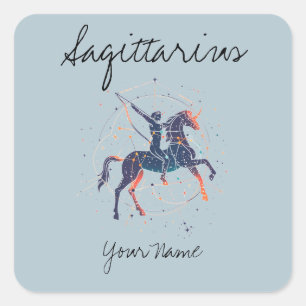 Sagittarius Constellation Line Art Square Sticker