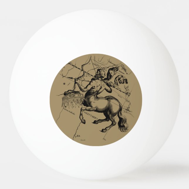 Sagittarius Constellation Map by Hevelius Ping Pong Ball (Front)