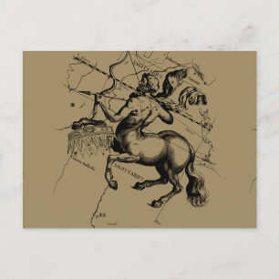 Sagittarius Constellation Map Engraving Hevelius Postcard