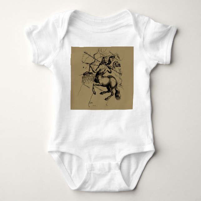 Sagittarius Constellation Map Hevelius 1690 Baby Bodysuit (Front)