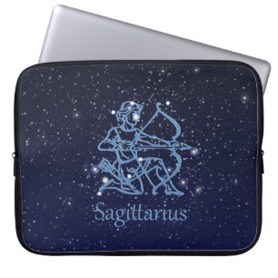 Sagittarius Constellation & Zodiac Sign with Stars Laptop Sleeve