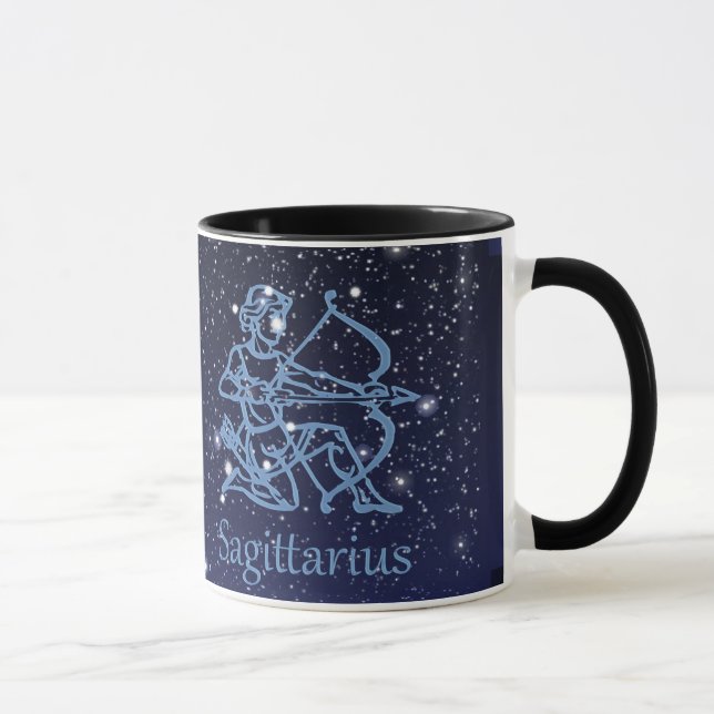 Sagittarius Constellation & Zodiac Sign with Stars Mug (Right)