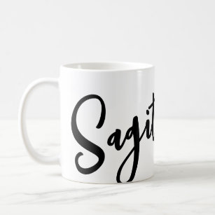 Sagittarius Custom Zodiac Sign Graphic Handwriting Coffee Mug