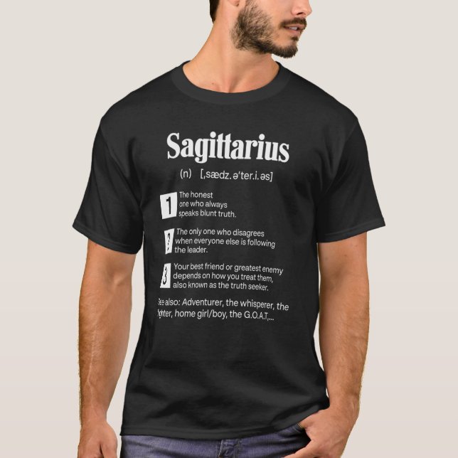 Sagittarius Definition T-Shirt (Front)