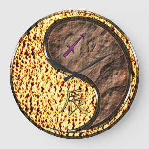 Sagittarius & Earth Dragon Large Clock