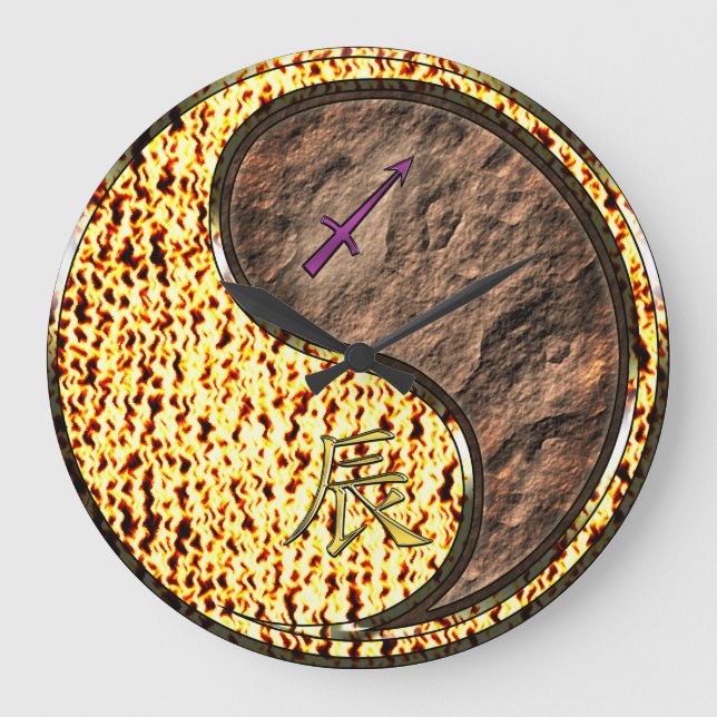 Sagittarius & Earth Dragon Large Clock (Front)