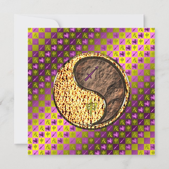 Sagittarius & Earth Monkey Card (Front)