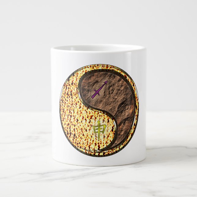 Sagittarius & Earth Monkey Large Coffee Mug (Front)
