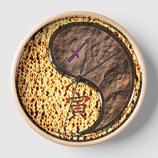 Sagittarius & Earth Tiger Clock (Front)