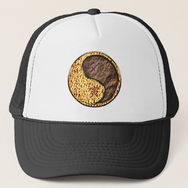 Sagittarius & Earth Tiger Trucker Hat (Front)