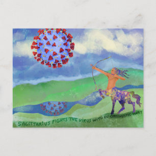 Sagittarius Fights the Covid Virus Postcard