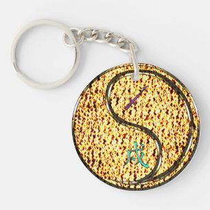 Sagittarius & Fire Dog Key Ring