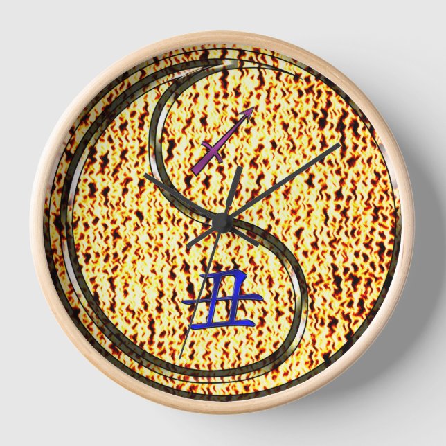 Sagittarius & Fire Ox Clock (Front)