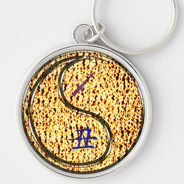 Sagittarius & Fire Ox Key Ring (Front)