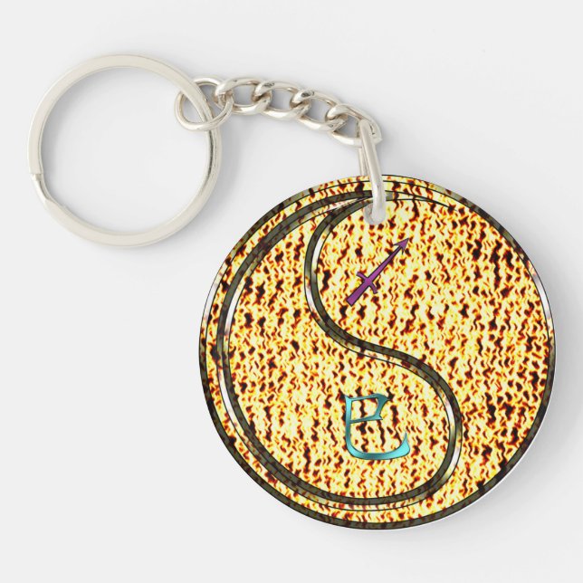 Sagittarius & Fire Snake Key Ring (Front)