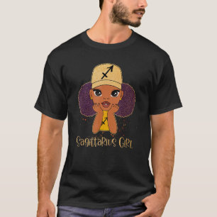 Sagittarius Girl Afro Girl Zodiac Signs Birthday H T-Shirt