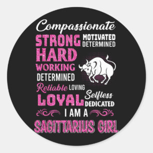 Sagittarius Girl Birthday Shirts Funny November Classic Round Sticker