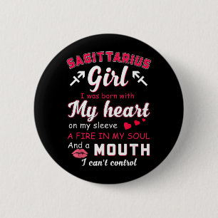 Sagittarius Girl Funny Quote With Zodiac Sign 6 Cm Round Badge