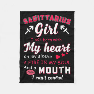 Sagittarius Girl Funny Quote With Zodiac Sign Fleece Blanket