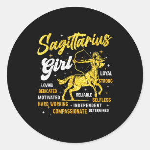 Sagittarius Girl Queen Woman November Birthday Classic Round Sticker