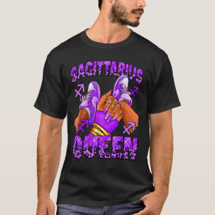 Sagittarius girl zodiac birthday afro queen T-Shirt