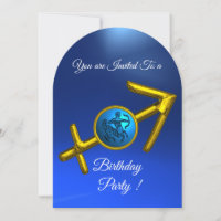 SAGITTARIUS Gold Aqua Blue Zodiac Birthday Party