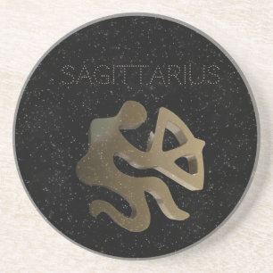 Sagittarius golden sign coaster