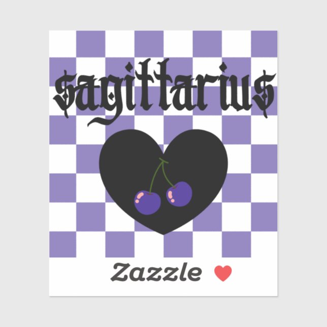Sagittarius Gothic Aesthetic Chequered Cherry Art (Sheet)