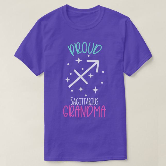 Sagittarius Grandma Proud Grandma Zodiac Symbol Ne T-Shirt (Design Front)