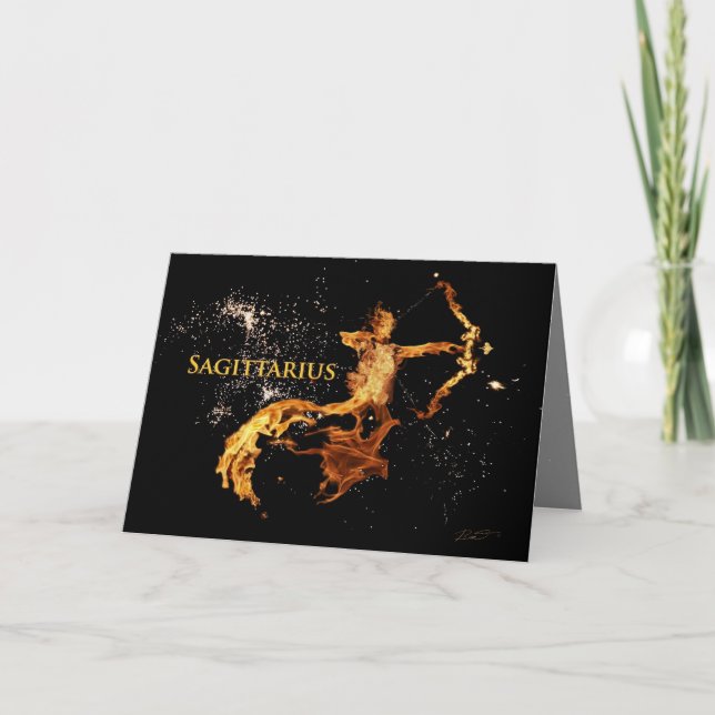 Sagittarius Greeting Card - Zodiac Symbols (Front)