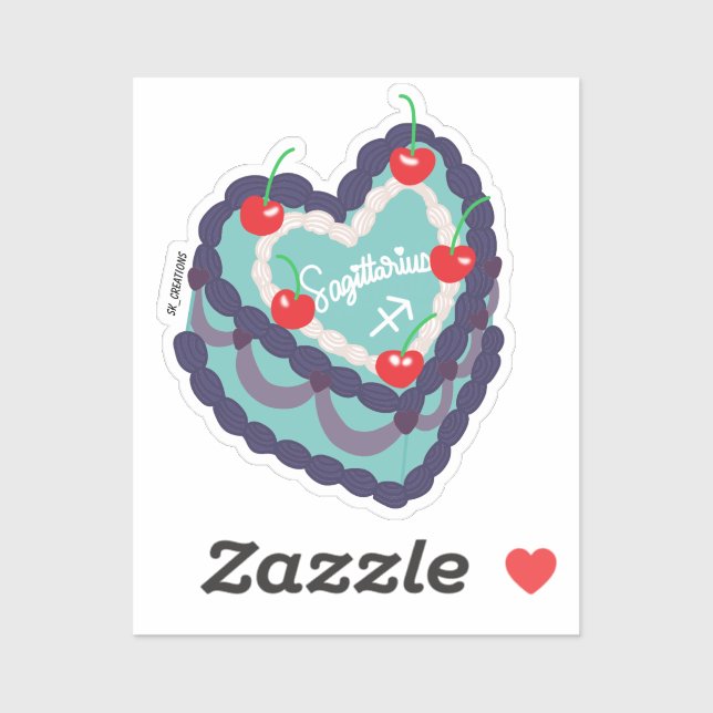 Sagittarius Heart Cake  (Sheet)