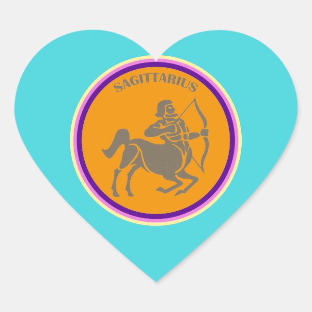 Sagittarius Heart Sticker (Front)