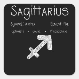 Sagittarius Horoscope Astrology Star Sign Birthday Square Sticker
