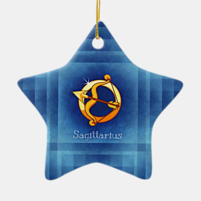 sagittarius horoscope ceramic ornament (Front)