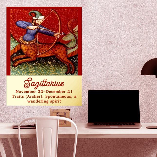 Sagittarius Horoscope Zodiac Mediaeval Art 18"x24" Foil Prints (Creator Uploaded)