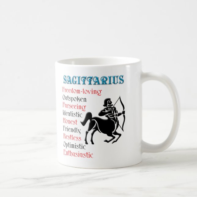 Sagittarius Horoscope Zodiac Sign Coffee Mug (Right)