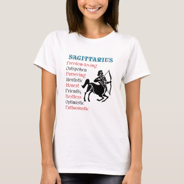 Sagittarius Horoscope Zodiac Sign T-Shirt (Front)