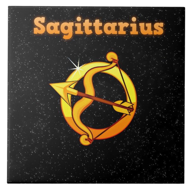 Sagittarius illustration ceramic tile (Front)