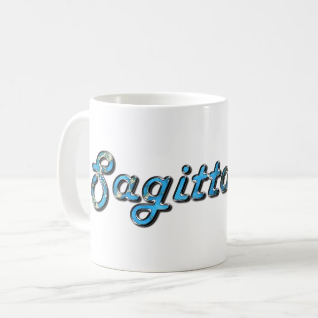 Sagittarius in Turquoise Gemstone Coffee Mug (Front Left)