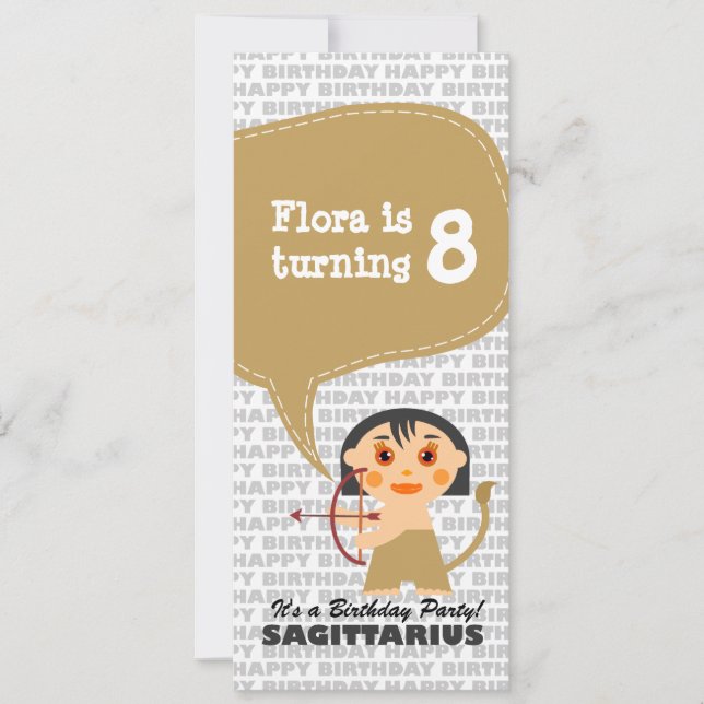 Sagittarius Invitation Birthday Party (Front)