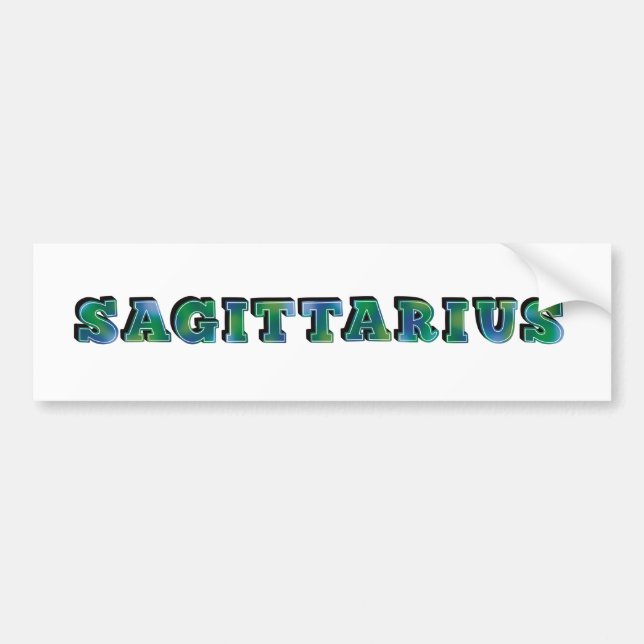Sagittarius Lettering Bumper Sticker (Front)