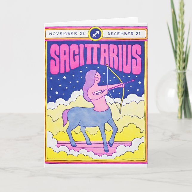 Sagittarius Letterpress Card (Front)