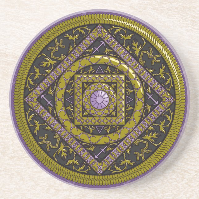 Sagittarius Mandala Coaster (Front)