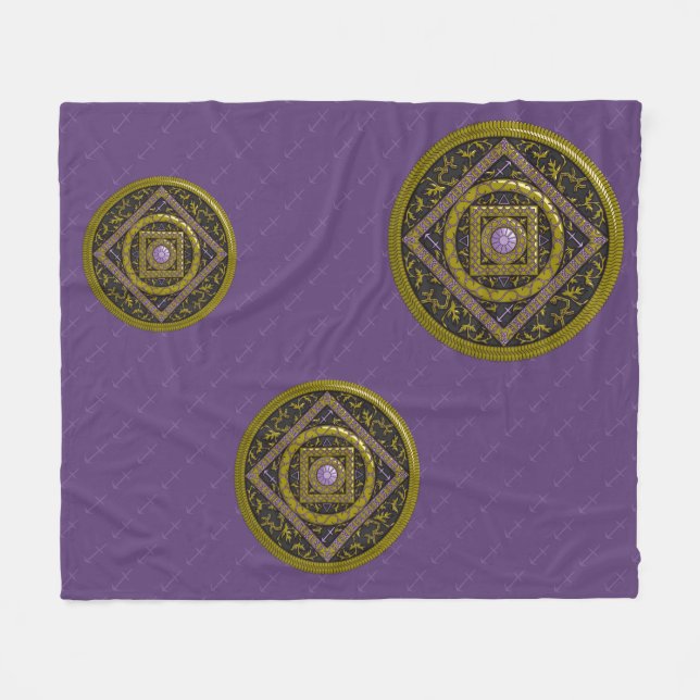 Sagittarius Mandala Fleece Blanket (Front (Horizontal))