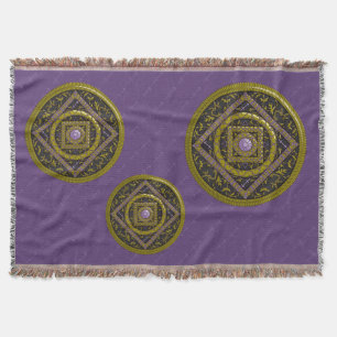 Sagittarius Mandala Throw Blanket
